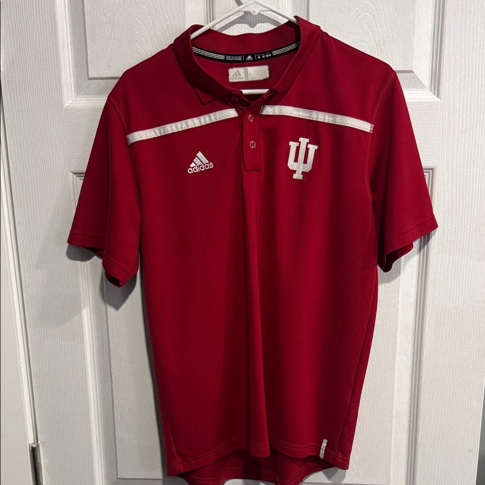 Adidas Indiana Crimson Polo with IU Emblem